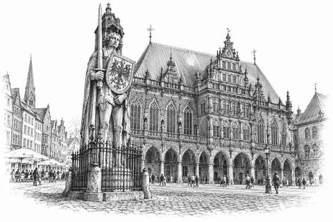 Ein Ritter vor dem Rathaus